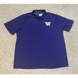 Washington Huskies Adidas Team Issue Purple Performance Polo Shirt Size XL